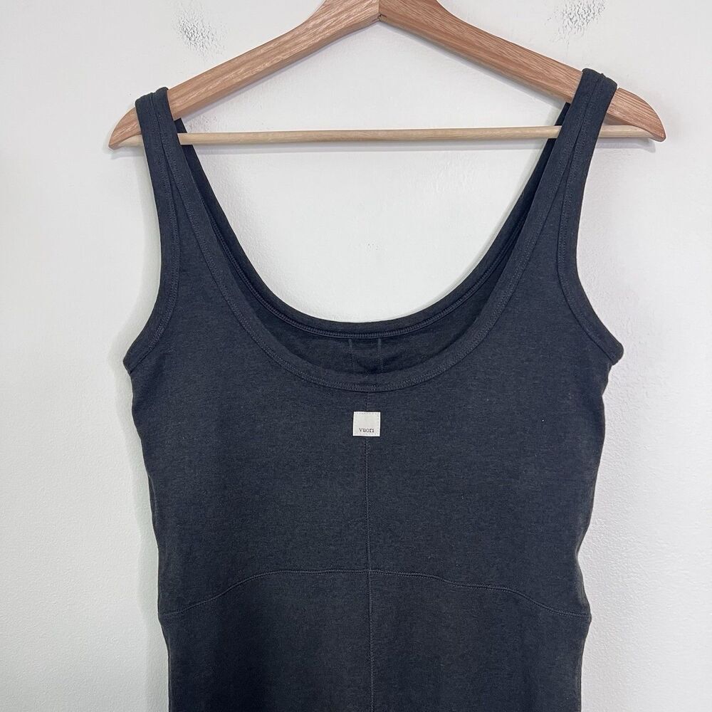 Vuori Halo Essential Jumpsuit Black Heather Size M Sleeveless Athleisure - Picture 4 of 11